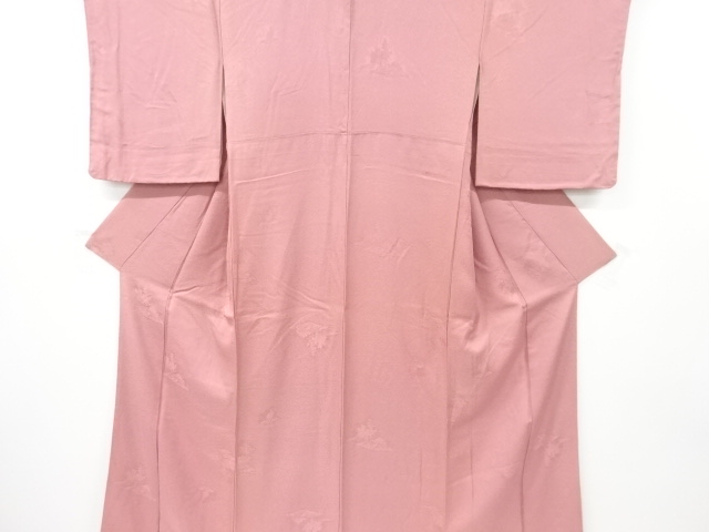 樹木模様織出し一ツ紋色無地着物